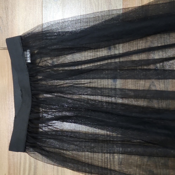 Black Fairy Whimsygoth Sheer Ruffle Over Maxi Skirt Shein Xsmall Elastic Waist - Picture 3 of 4
